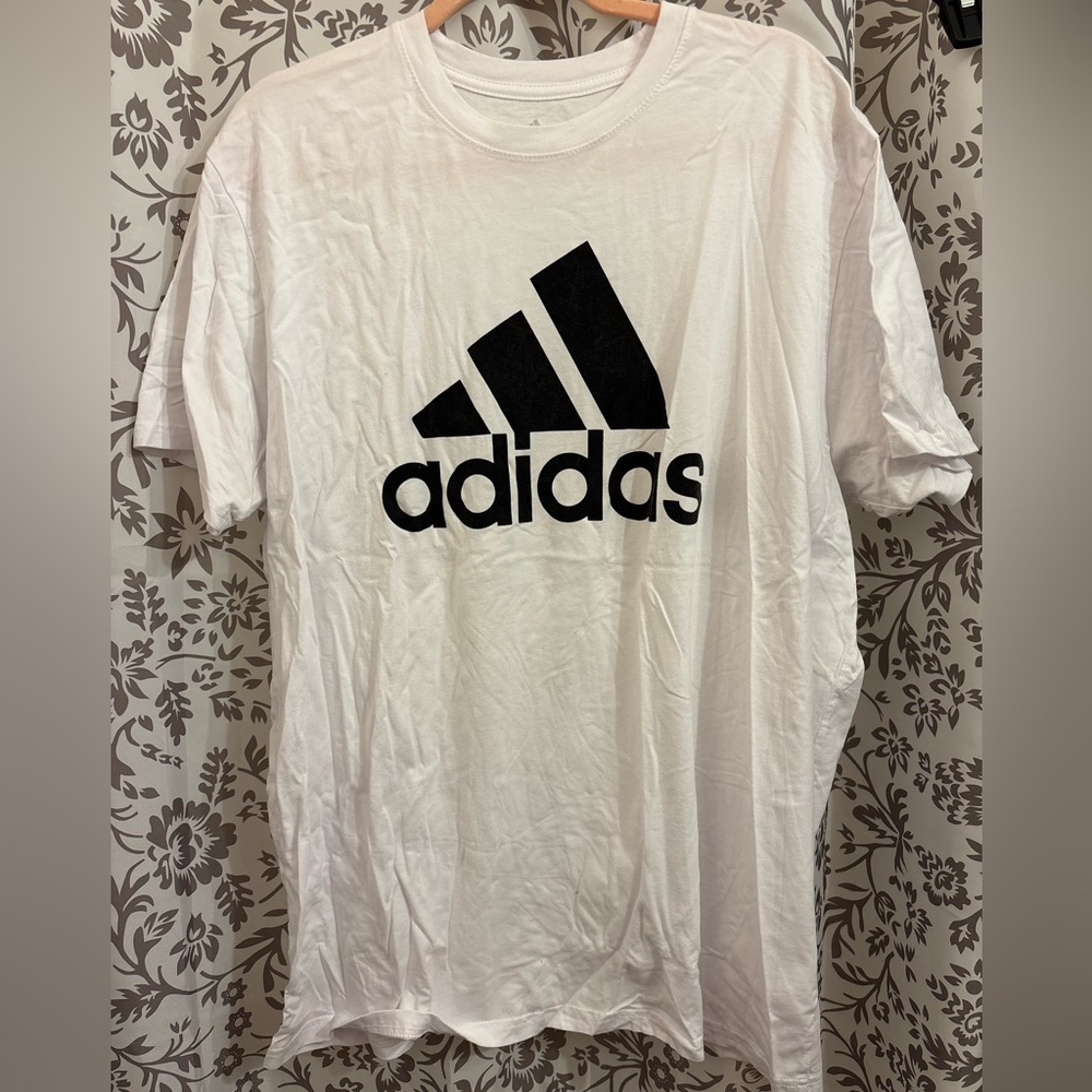 New without tags Adidas Men's White Tee with Black Logo
